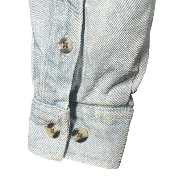 Urban Outfitters BDG Denim Jean Jacket Shacket Light Wash Lined Corduroy Collar - Picture 6 of 15